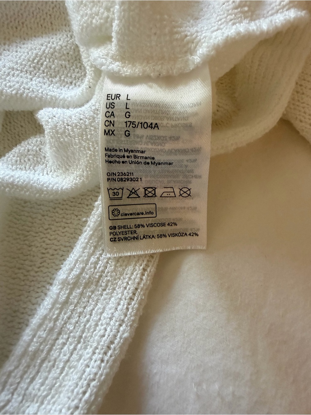 H&M Cream Ribbed Knit Top - Picture 3 of 3